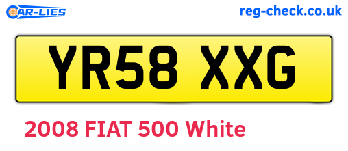 YR58XXG are the vehicle registration plates.
