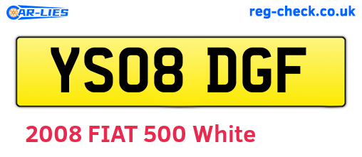 YS08DGF are the vehicle registration plates.