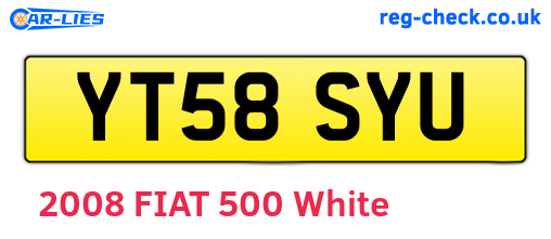 YT58SYU are the vehicle registration plates.