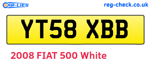YT58XBB are the vehicle registration plates.