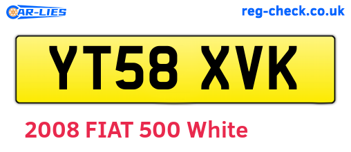 YT58XVK are the vehicle registration plates.