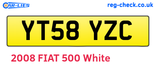 YT58YZC are the vehicle registration plates.