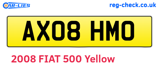 AX08HMO are the vehicle registration plates.