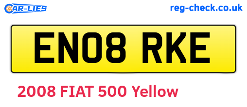 EN08RKE are the vehicle registration plates.