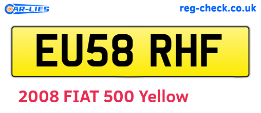 EU58RHF are the vehicle registration plates.