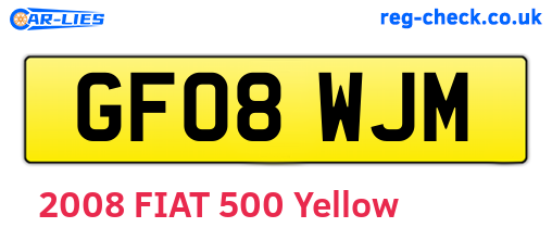 GF08WJM are the vehicle registration plates.