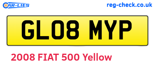 GL08MYP are the vehicle registration plates.