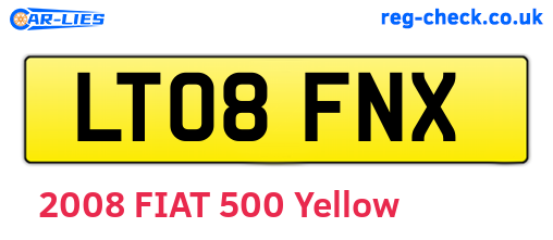 LT08FNX are the vehicle registration plates.
