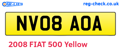 NV08AOA are the vehicle registration plates.