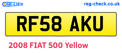 RF58AKU are the vehicle registration plates.