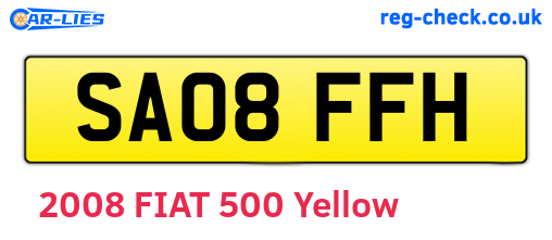 SA08FFH are the vehicle registration plates.