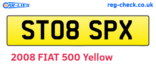 ST08SPX are the vehicle registration plates.