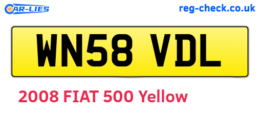 WN58VDL are the vehicle registration plates.