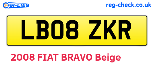 LB08ZKR are the vehicle registration plates.