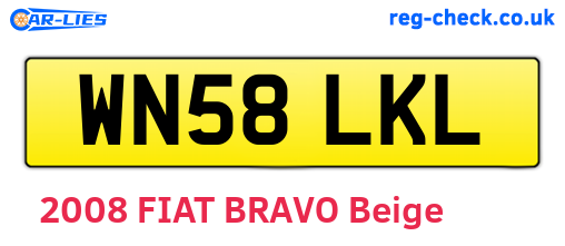 WN58LKL are the vehicle registration plates.