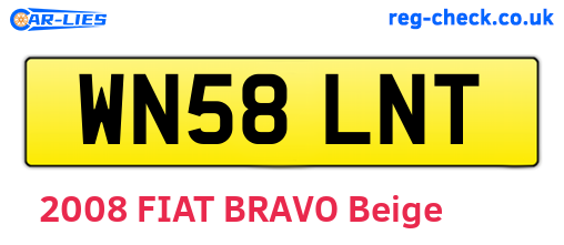 WN58LNT are the vehicle registration plates.