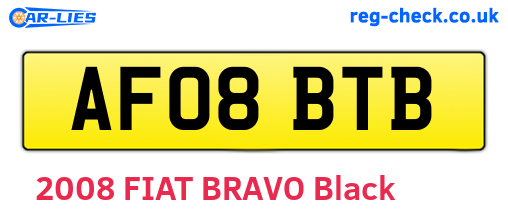 AF08BTB are the vehicle registration plates.