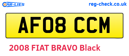 AF08CCM are the vehicle registration plates.