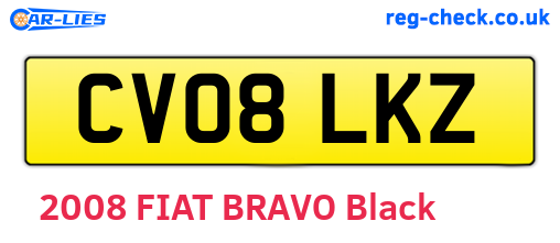 CV08LKZ are the vehicle registration plates.