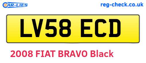 LV58ECD are the vehicle registration plates.