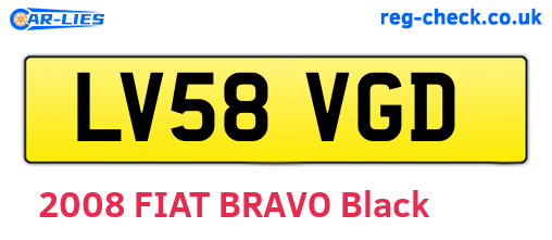 LV58VGD are the vehicle registration plates.
