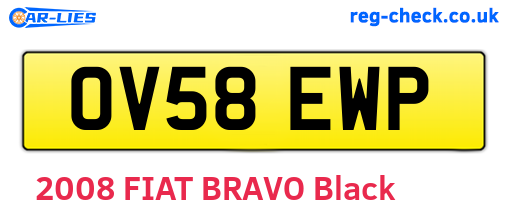OV58EWP are the vehicle registration plates.