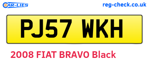 PJ57WKH are the vehicle registration plates.