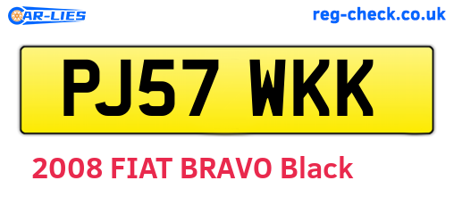 PJ57WKK are the vehicle registration plates.