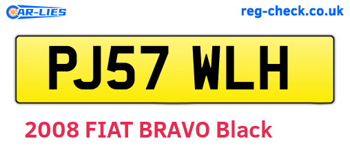 PJ57WLH are the vehicle registration plates.