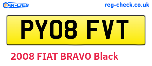 PY08FVT are the vehicle registration plates.