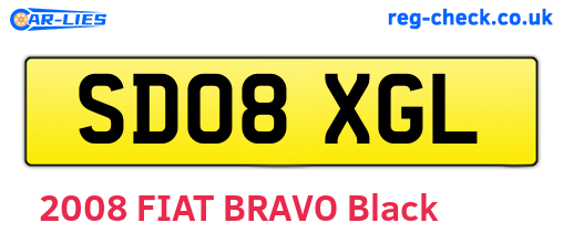 SD08XGL are the vehicle registration plates.