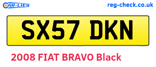 SX57DKN are the vehicle registration plates.