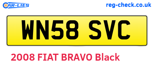 WN58SVC are the vehicle registration plates.