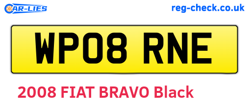 WP08RNE are the vehicle registration plates.