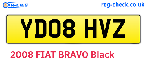 YD08HVZ are the vehicle registration plates.