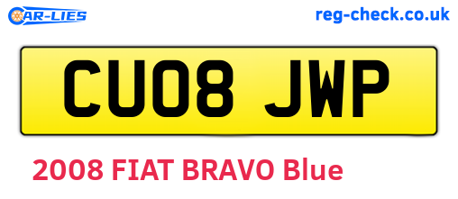 CU08JWP are the vehicle registration plates.