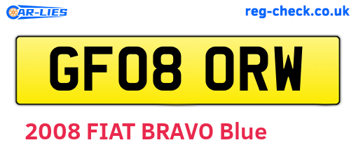 GF08ORW are the vehicle registration plates.
