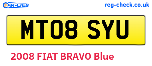 MT08SYU are the vehicle registration plates.