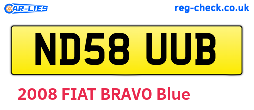 ND58UUB are the vehicle registration plates.