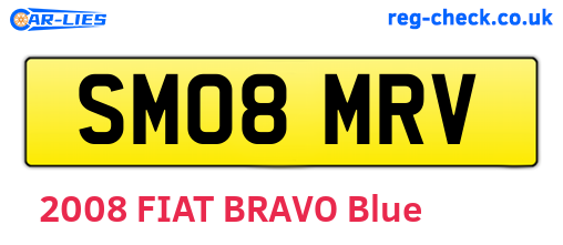 SM08MRV are the vehicle registration plates.