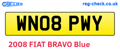 WN08PWY are the vehicle registration plates.