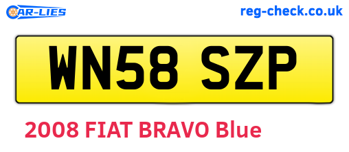 WN58SZP are the vehicle registration plates.