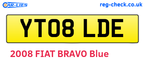 YT08LDE are the vehicle registration plates.