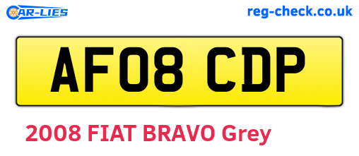 AF08CDP are the vehicle registration plates.