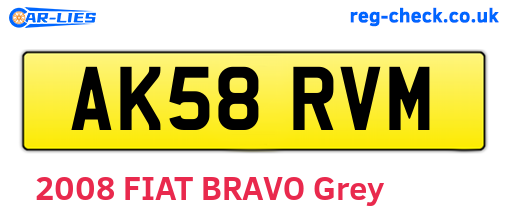 AK58RVM are the vehicle registration plates.