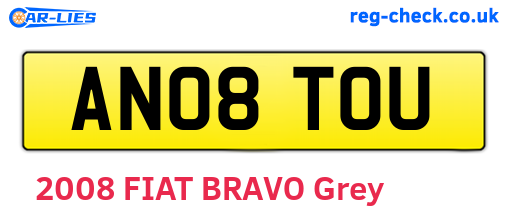 AN08TOU are the vehicle registration plates.