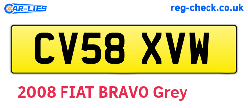 CV58XVW are the vehicle registration plates.