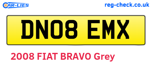 DN08EMX are the vehicle registration plates.