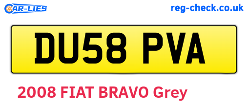 DU58PVA are the vehicle registration plates.