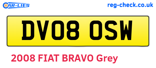 DV08OSW are the vehicle registration plates.